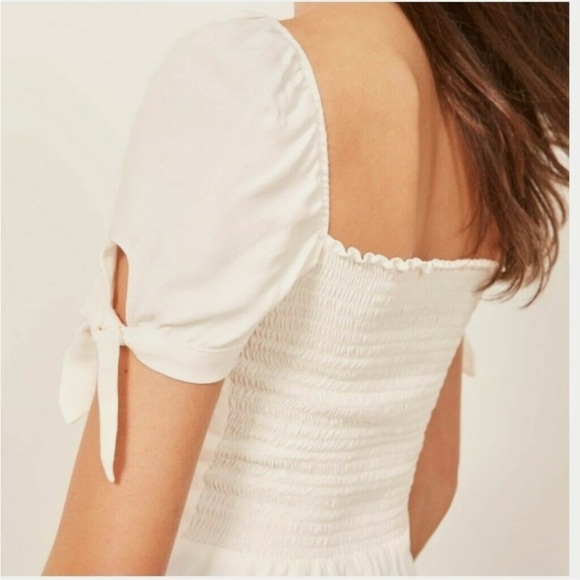 Reformation Holland Peplum Button Front Top Size 4 - Picture 2 of 8